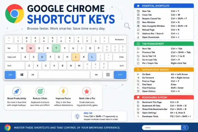 google chrome shortcut keys
