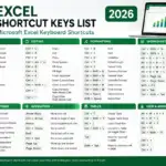 excel shortcut keys list